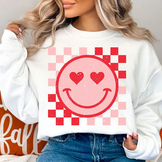 Checkered Print Smiley Design