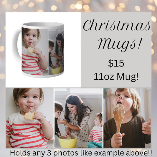3 Photo Customized Mugs