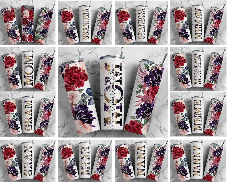 Custom 20oz Mothers Day Floral Tumbler
