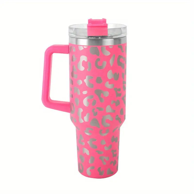Leopard 40oz Tumbler with Handle