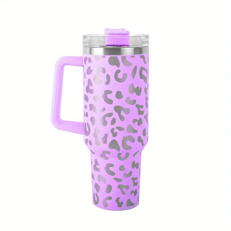Leopard 40oz Tumbler with Handle