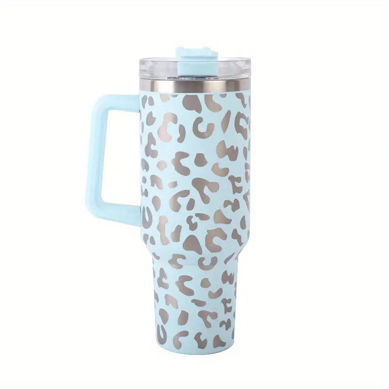 Leopard 40oz Tumbler with Handle