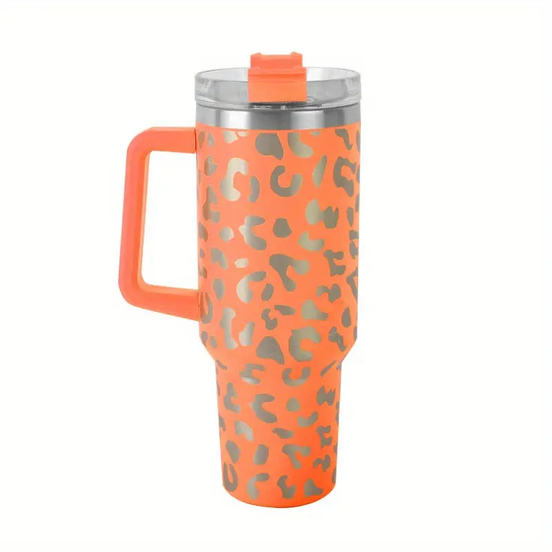 Leopard 40oz Tumbler with Handle