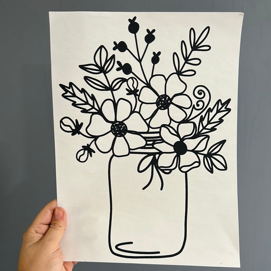 Floral Jar Screen Print