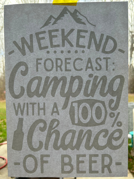 Weekend Forecast - Camping Screen Primt