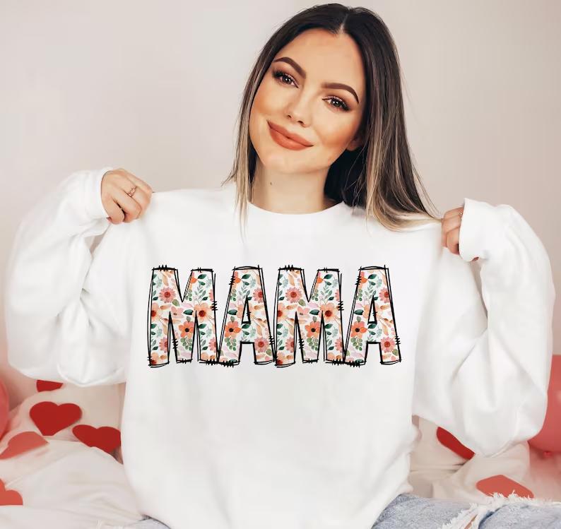 MAMA Floral Crew Neck