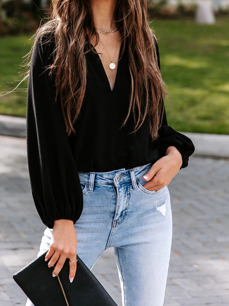 Casual V-Neck Blouse