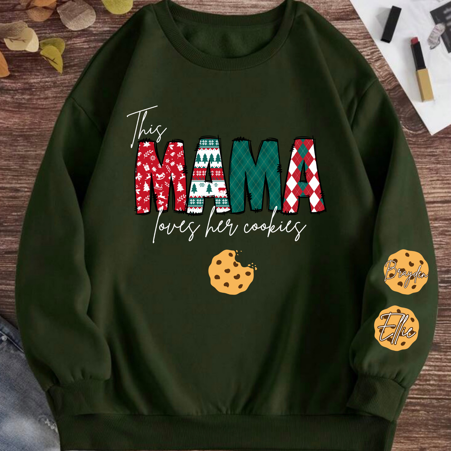 This MAMA Loves Her Cookies Crew Neck