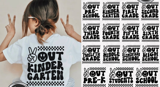 Youth End of School TShirt BLACK AND WHITE