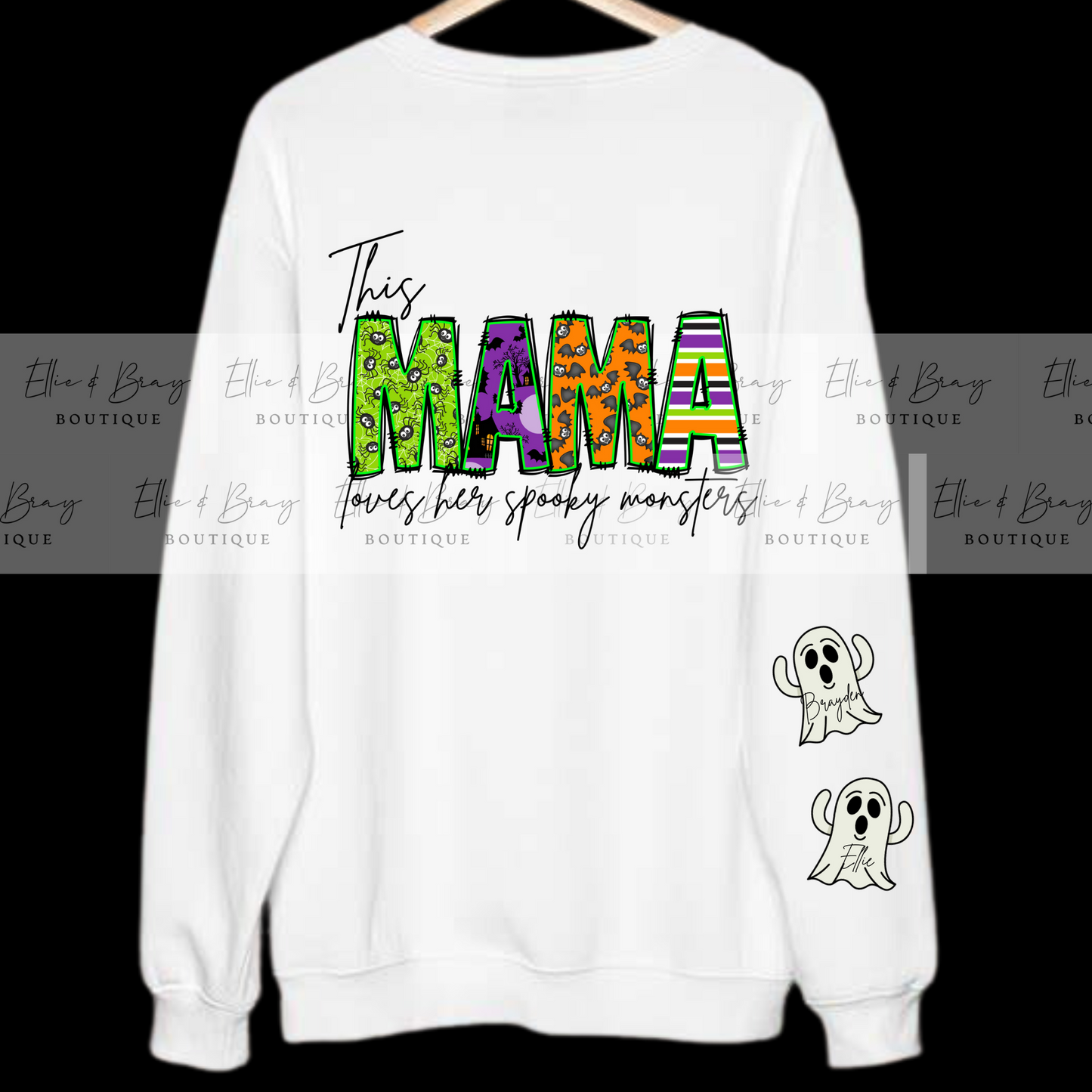 This MAMA Loves Her Spooky Monsters Crew Neck