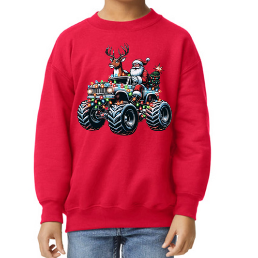 YOUTH Santa 4 Wheeler Sweatshirt